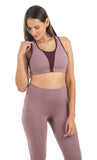 Two-Tone Activloops™ 2-in-1 Sports Bra Mauve or Olive 052ALBOS Made in USA