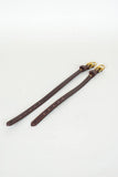 Clearance: 12" Hand-Stitched Leather Dog Collar with Brass Buckles: Amish-Made Made in USA