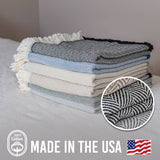 100% Cotton Patterned Throw Blankets – 58″ x 62″: Black Diamond