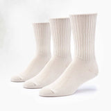 3-Pack of White Organic Cotton Classic Crew Socks Made in USA