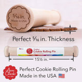 New Perfect Cookie Rolling Pin 5/16" for Thicker Cookies by Ann Clark
