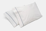 2-Pack Cotton Bed Standard Size Pillowcases with Classic Piping Design Made in USA