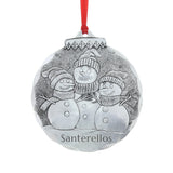 New: Set of 2 Snowman Ornaments: One Each Smore & Family Made in USA