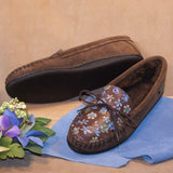 Women's Molded Sole Sheepskin Shoe with Flower Pattern Item #1237S-MS