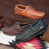 Men's Cowhide Leather Lace-up Shoes - Cushion-Flex Soles #497-CFS Cowhide Made in USA