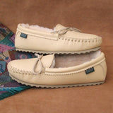 Sale: Women's Premium Rubber Sole Sheepskin Slippers Made in USA by Footskins 2200S-RS