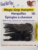 Magic-Grip Black Hairpins (Set of 10) Made in America by Good Hair Days