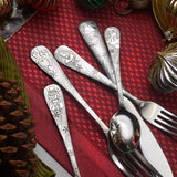 Christmas Holiday Season Stainless Flatware 45 Piece Set Made in USA