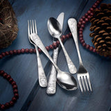 Christmas Holiday Season Stainless Flatware 45 Piece Set Made in USA
