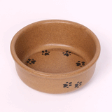 ROUND PRINTS SMALL GO GREEN EARTHWARE PET DISH SET by Emerson Creek Pottery Made in USA