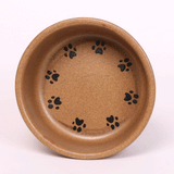 ROUND PRINTS SMALL GO GREEN EARTHWARE PET DISH SET by Emerson Creek Pottery Made in USA